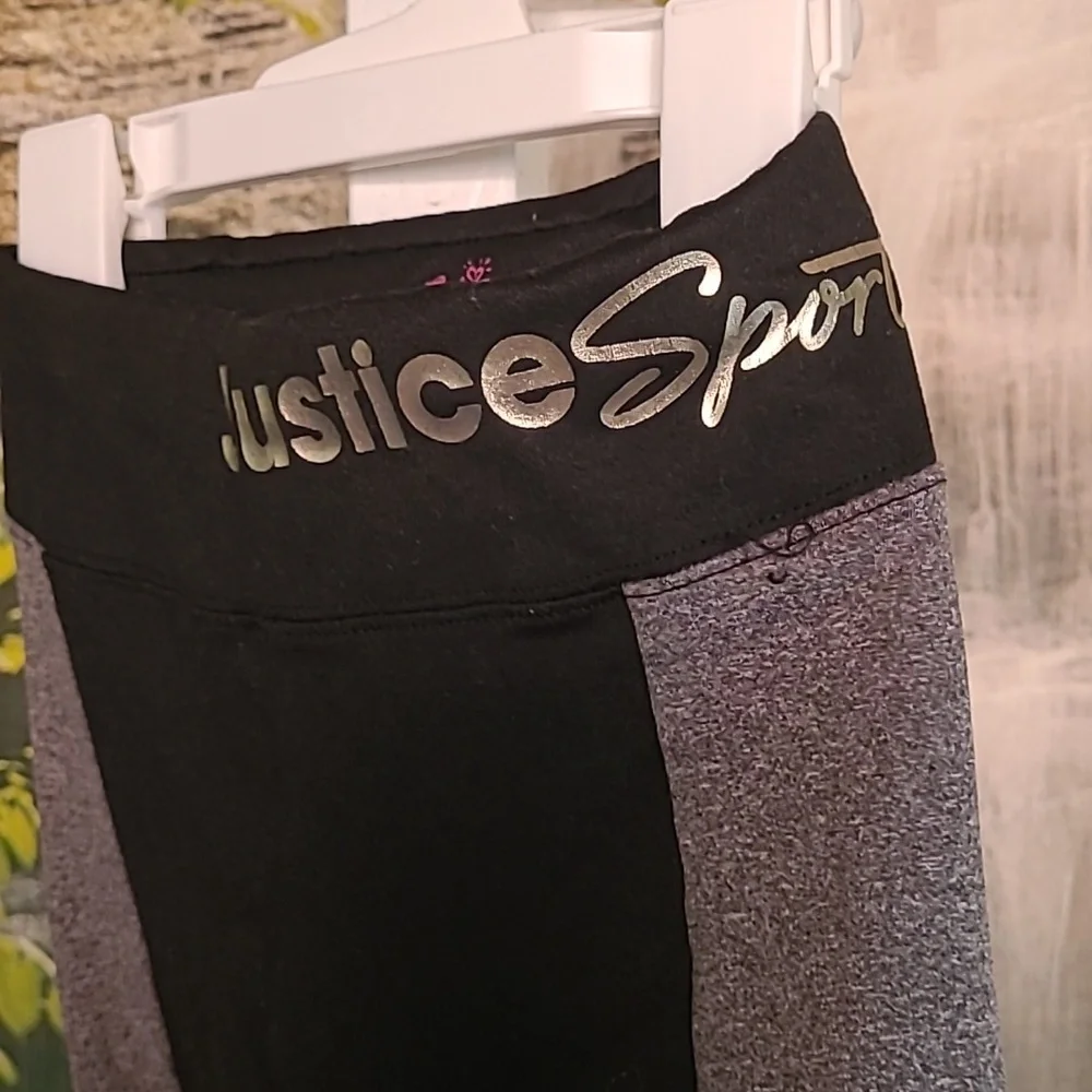 Justice Sport Girls XS 5 6 stretchy sparkly bling multi colored leggings